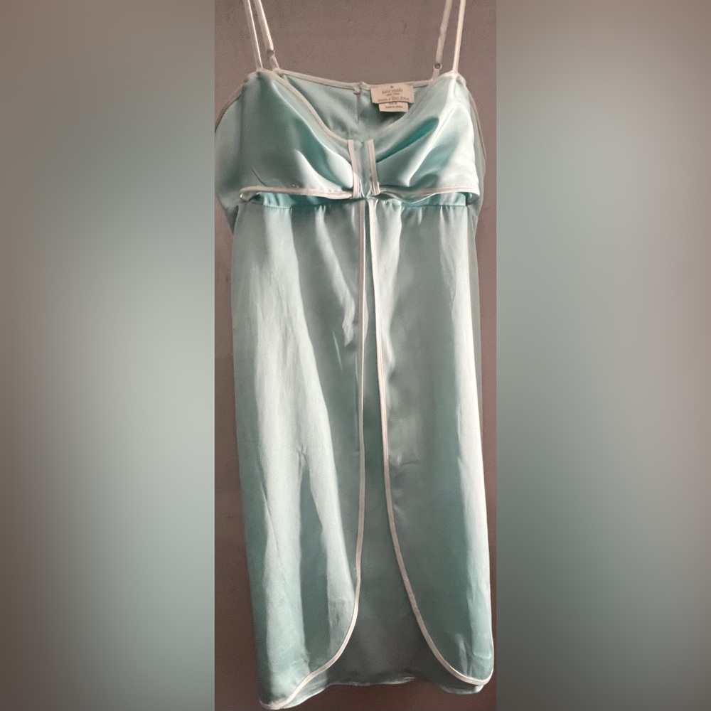 Kate Spade Dream a Little Dream Aqua Chemise XS Luxury Sleepwear Nightgown - Picture 4 of 8